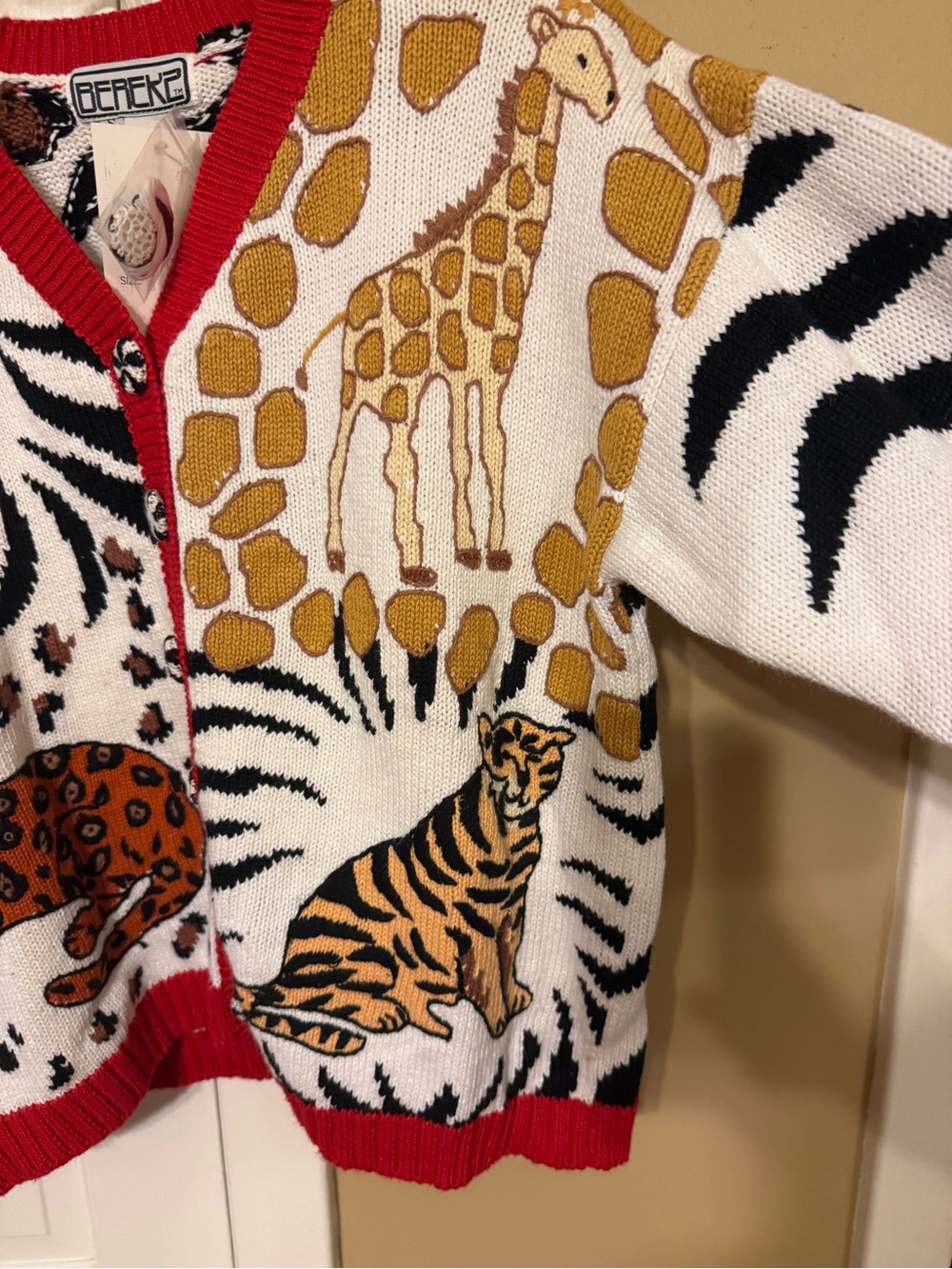 Vintage BEREK Heavy Hand Knit Sweater Safari Sz S NWT - Picture 6 of 8